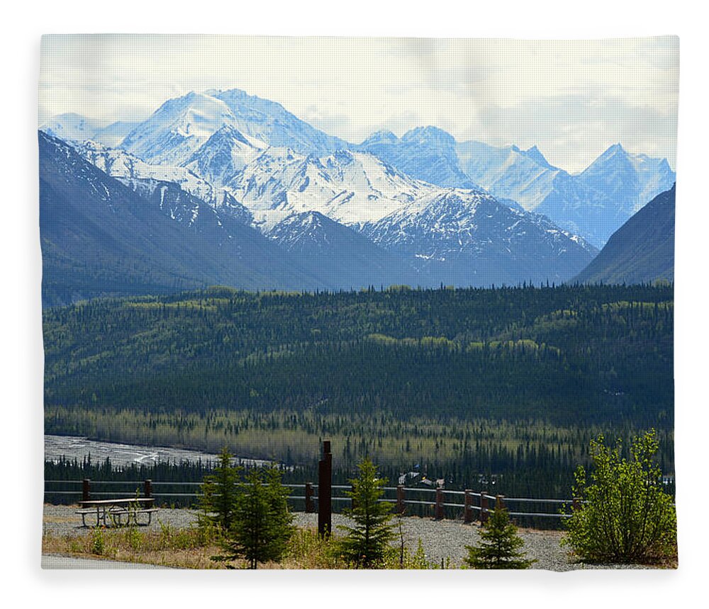 Alaska Fleece Blanket featuring the photograph Chugach Mountains by Andrew Matwijec