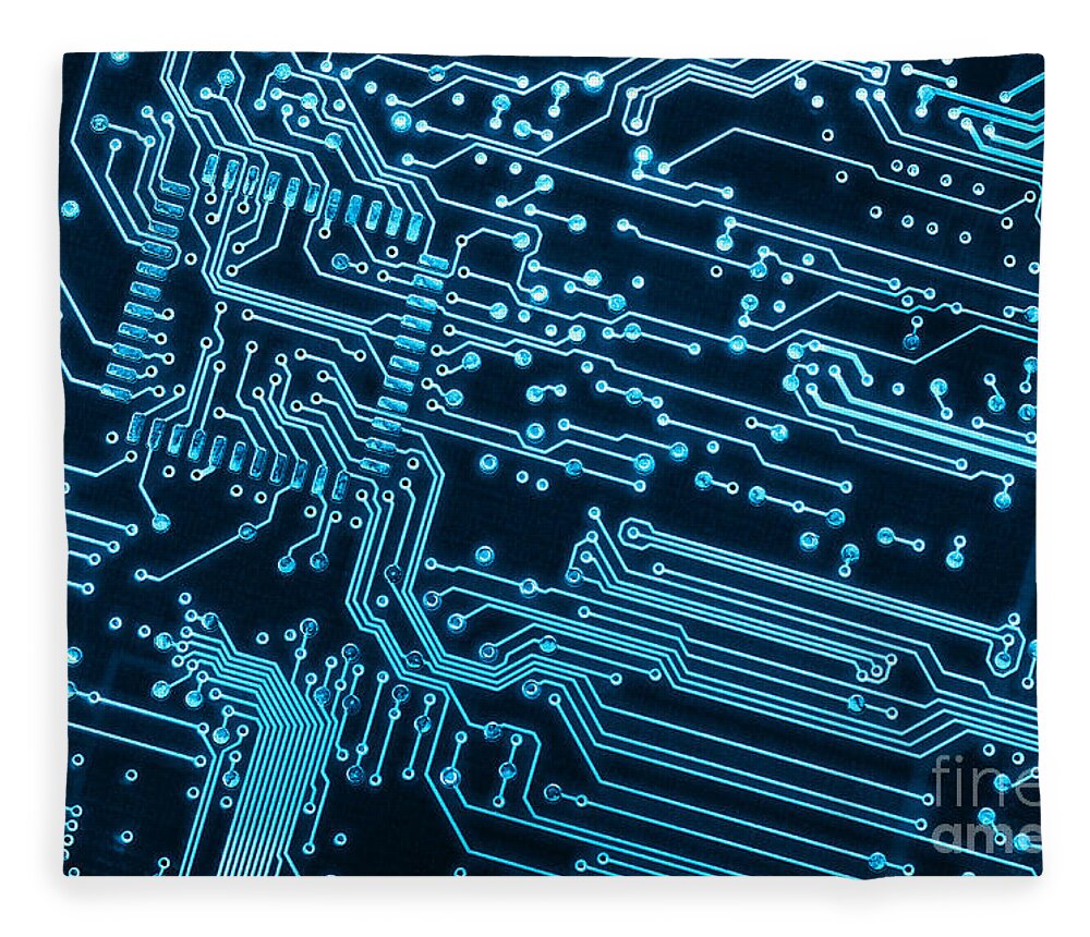 Abstract Fleece Blanket featuring the photograph Circuit Board by Carlos Caetano