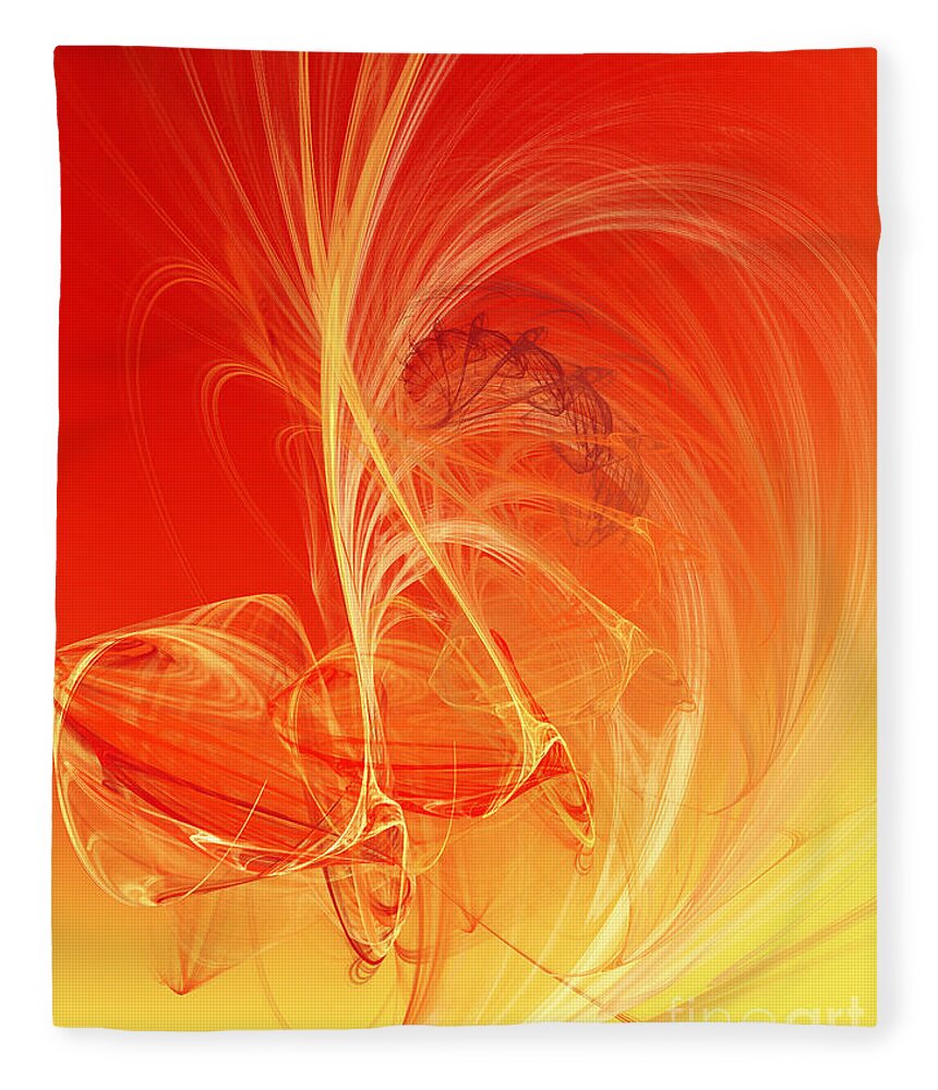 Andee Design Abstract Fleece Blanket featuring the digital art Citrus Infusion by Andee Design