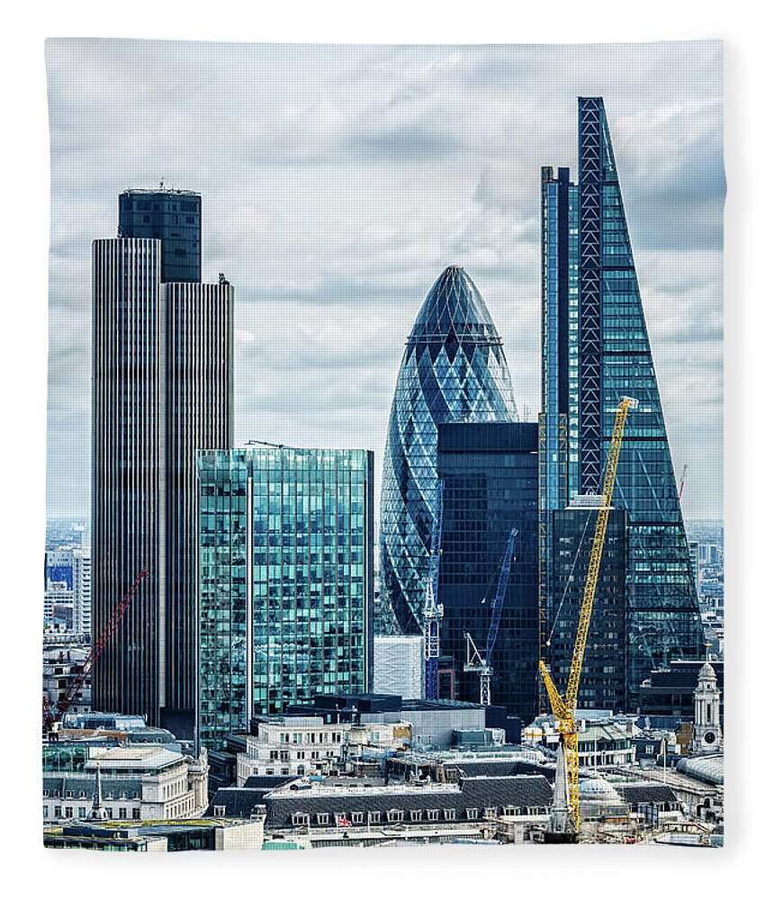 Corporate Business Fleece Blanket featuring the photograph City Of London, London, Uk by Mbbirdy
