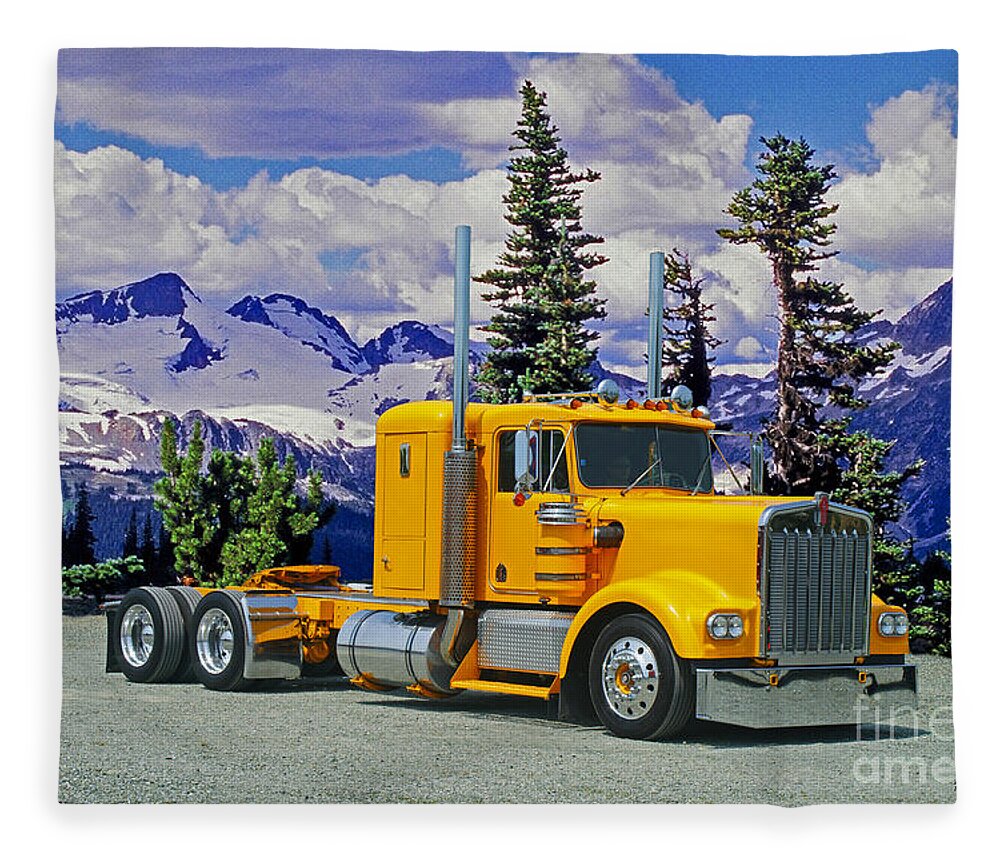 Trucks Fleece Blanket featuring the photograph Classic Kenworth by Randy Harris