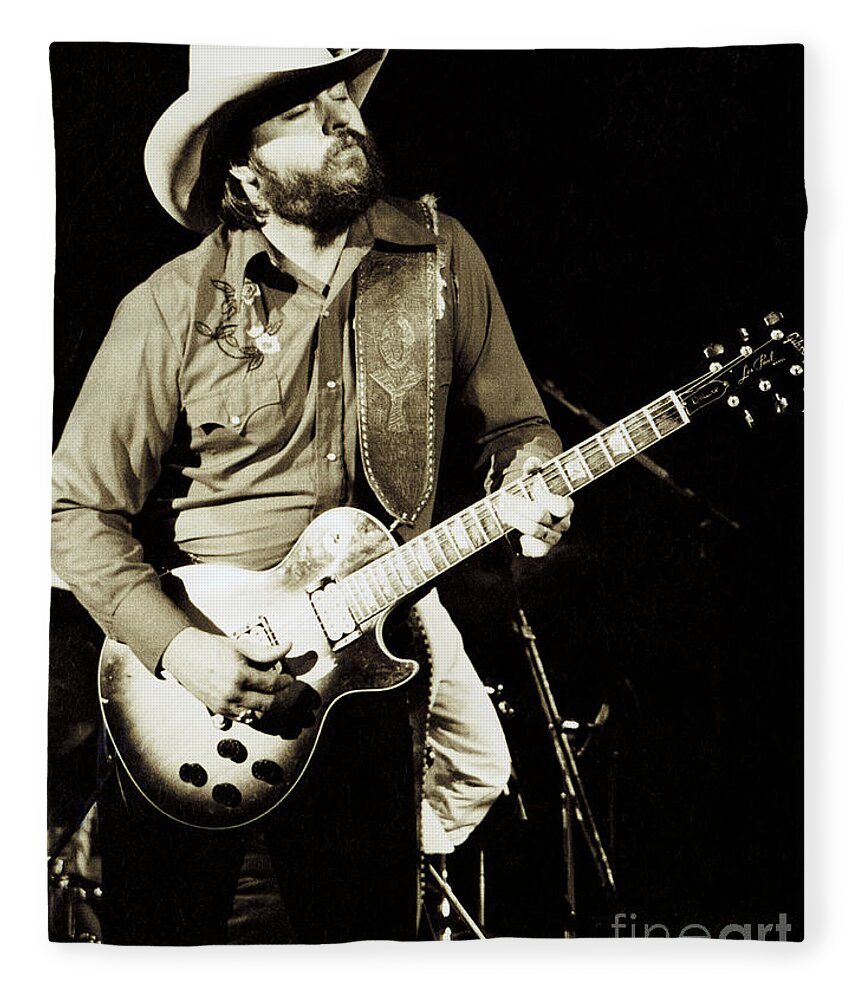 Concert Photos For Sale Fleece Blanket featuring the photograph Classic Toy Caldwell of The Marshall Tucker Band at The Cow Palace - New Years Concert by Daniel Larsen