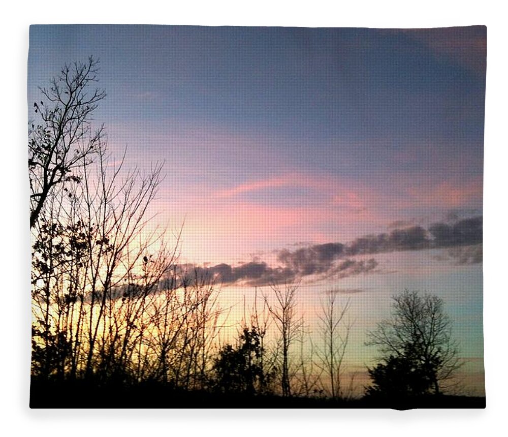Durham Fleece Blanket featuring the photograph Clear Evening Sky by Linda Bailey