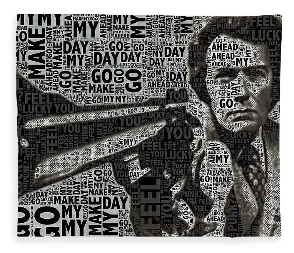 Clint Eastwood Fleece Blanket featuring the photograph Clint Eastwood Dirty Harry by Tony Rubino