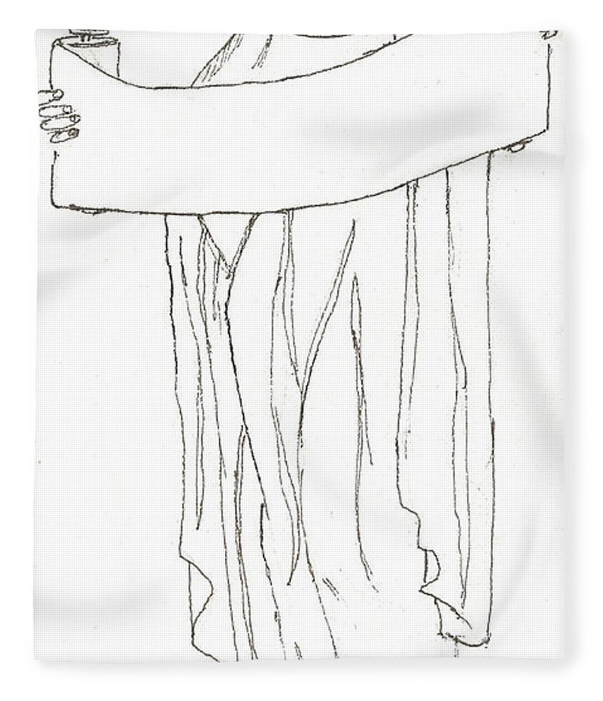 Daughters Of Zeus Fleece Blanket featuring the painting Clio Muse of History by Maria Hunt
