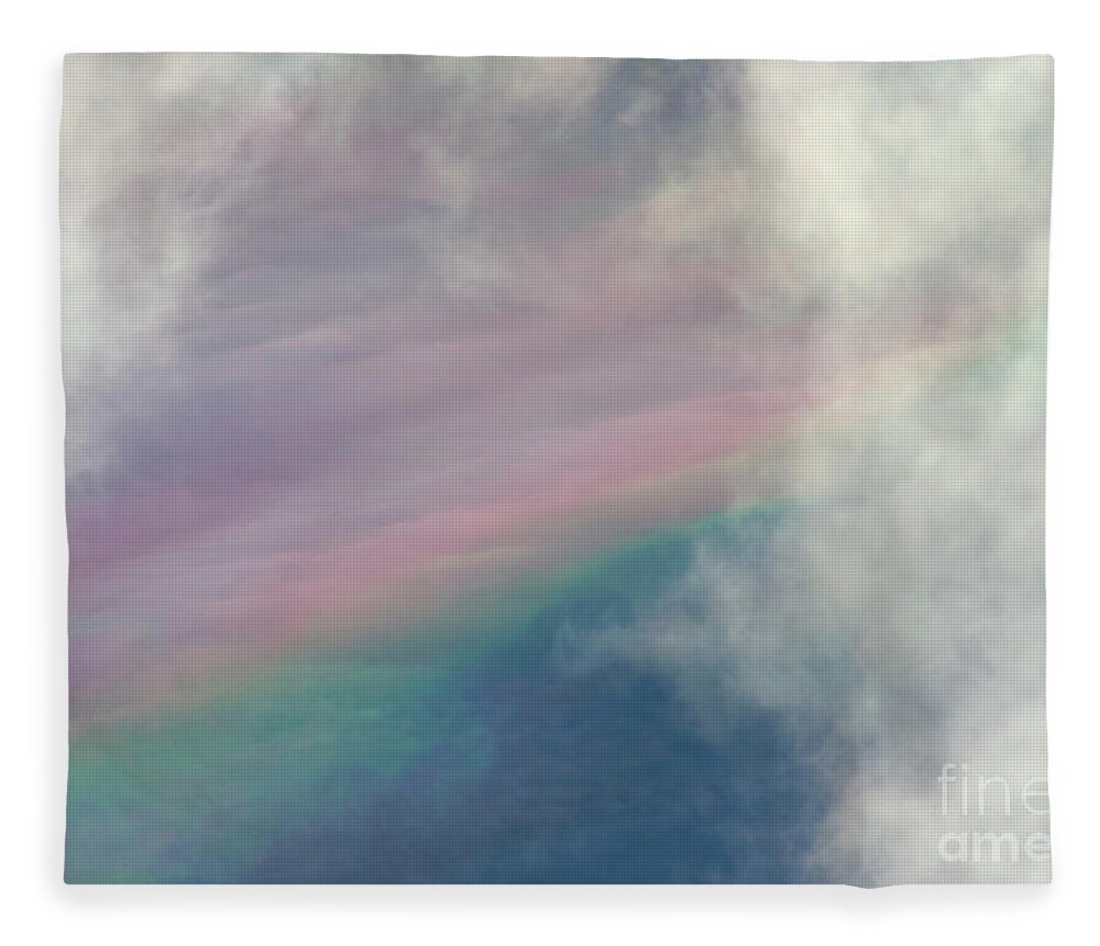 00463499 Fleece Blanket featuring the photograph Clouds And Faint Rainbow by Yva Momatiuk John Eastcott