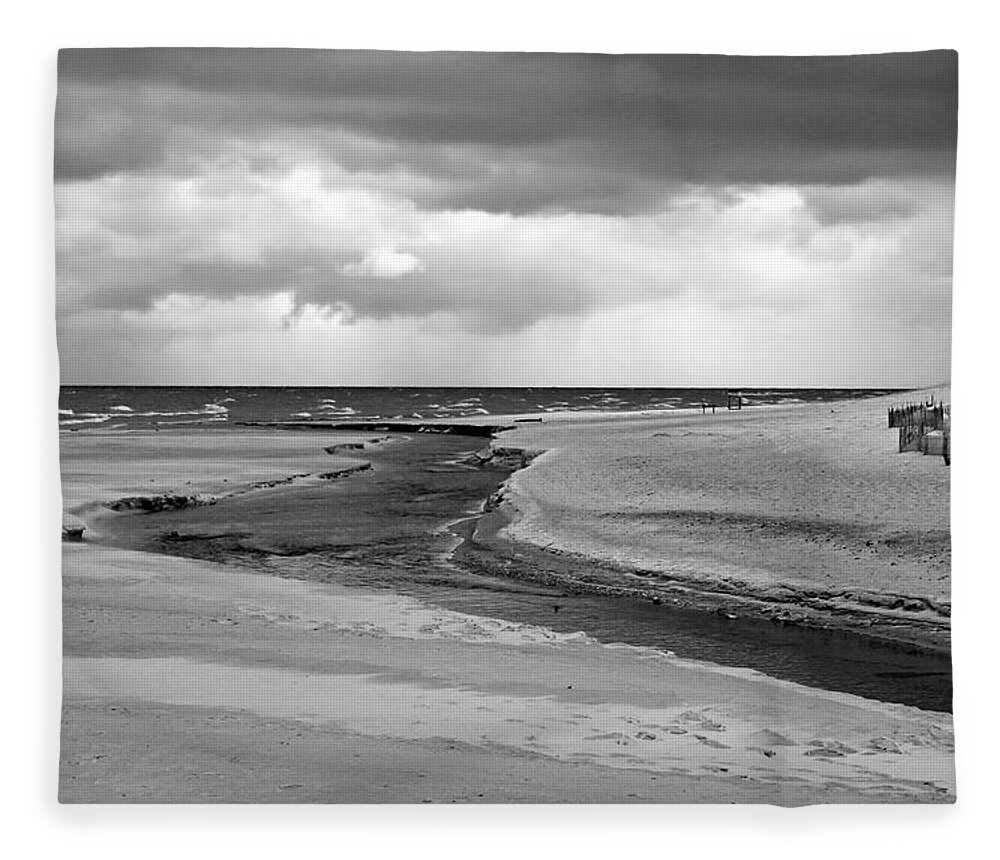 Beach Fleece Blanket featuring the photograph Cloudy Beach by Jackson Pearson