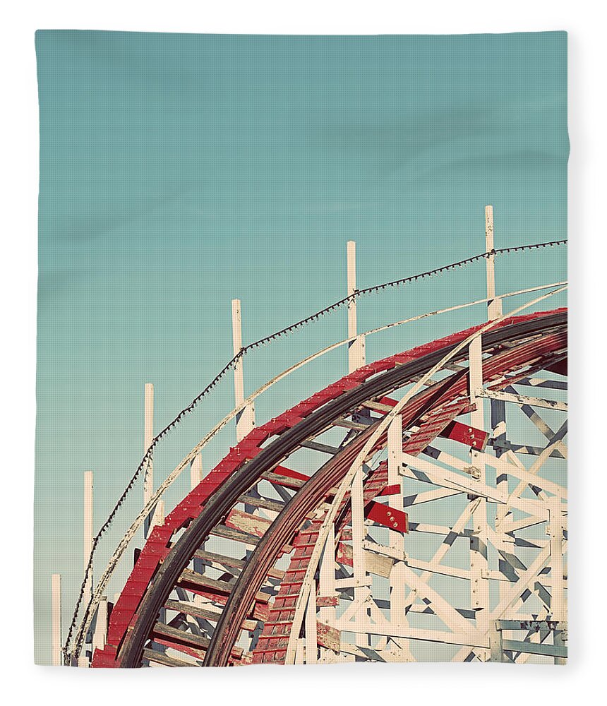 Roller Coaster Fleece Blanket featuring the photograph Coast - California Coaster by Melanie Alexandra Price