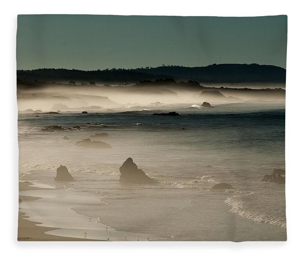 Big Sur Fleece Blanket featuring the photograph Coastal Fog by George Buxbaum