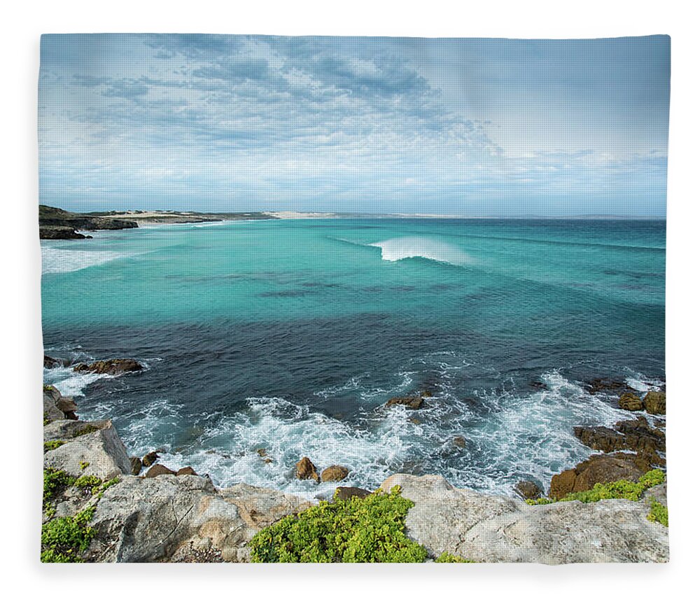 Scenics Fleece Blanket featuring the photograph Coastline At Sleaford Bay. South by John White Photos