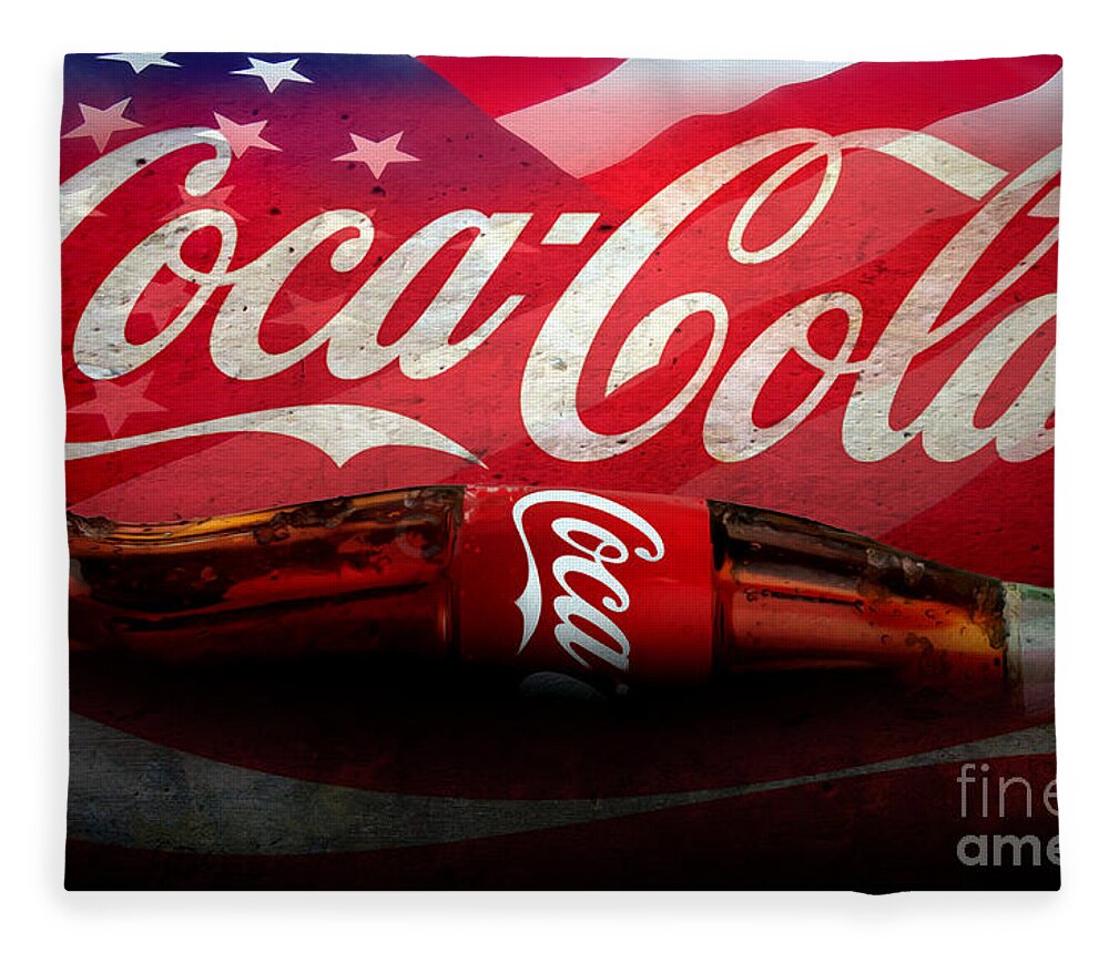 Coke Ads Life Fleece Blanket featuring the mixed media Coke Ads Life by Jon Neidert
