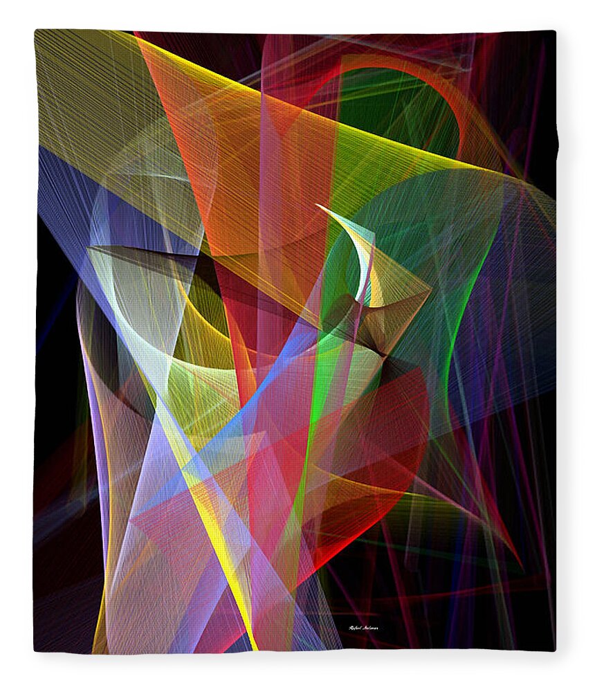 Abstract Fleece Blanket featuring the digital art Color Symphony by Rafael Salazar