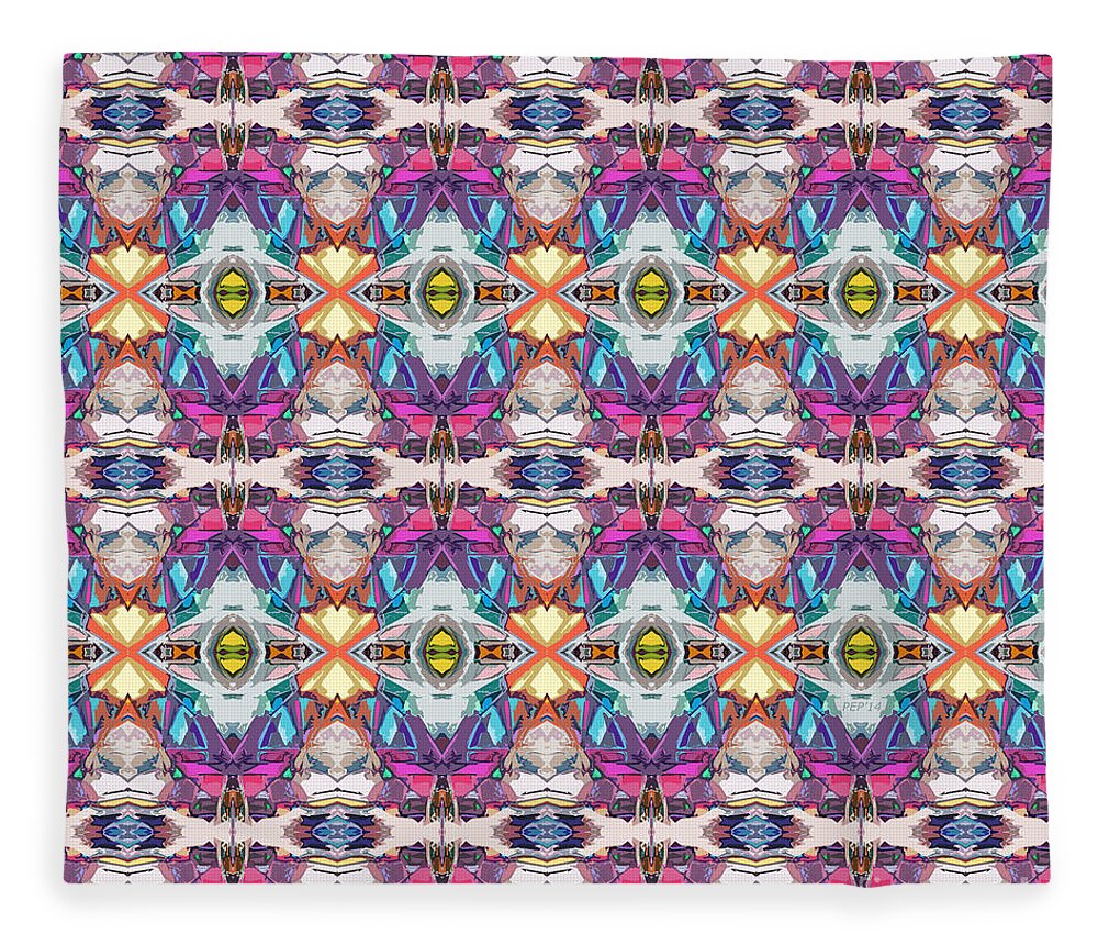 Abstract Fleece Blanket featuring the digital art Colorful Abstract Pattern by Phil Perkins