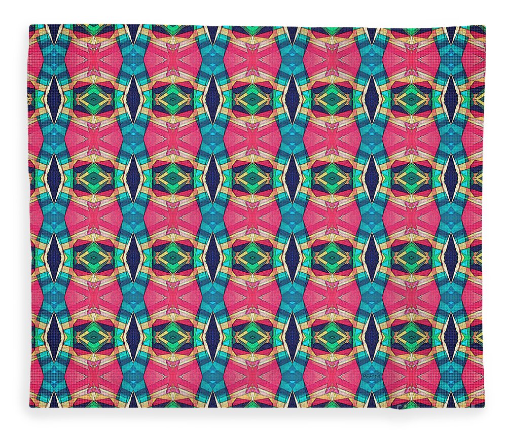 Pattern Fleece Blanket featuring the digital art Colorful Pattern of Symmetry by Phil Perkins