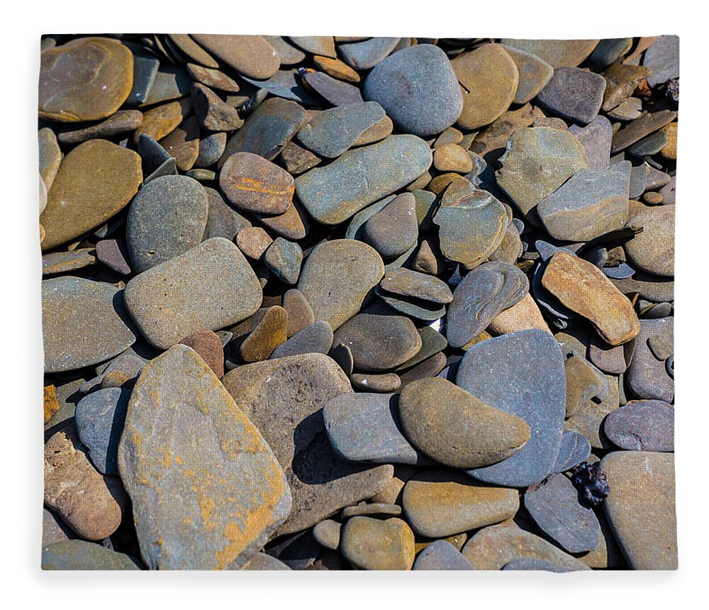 Stones Fleece Blanket featuring the photograph Colorful River Rocks by Photographic Arts And Design Studio