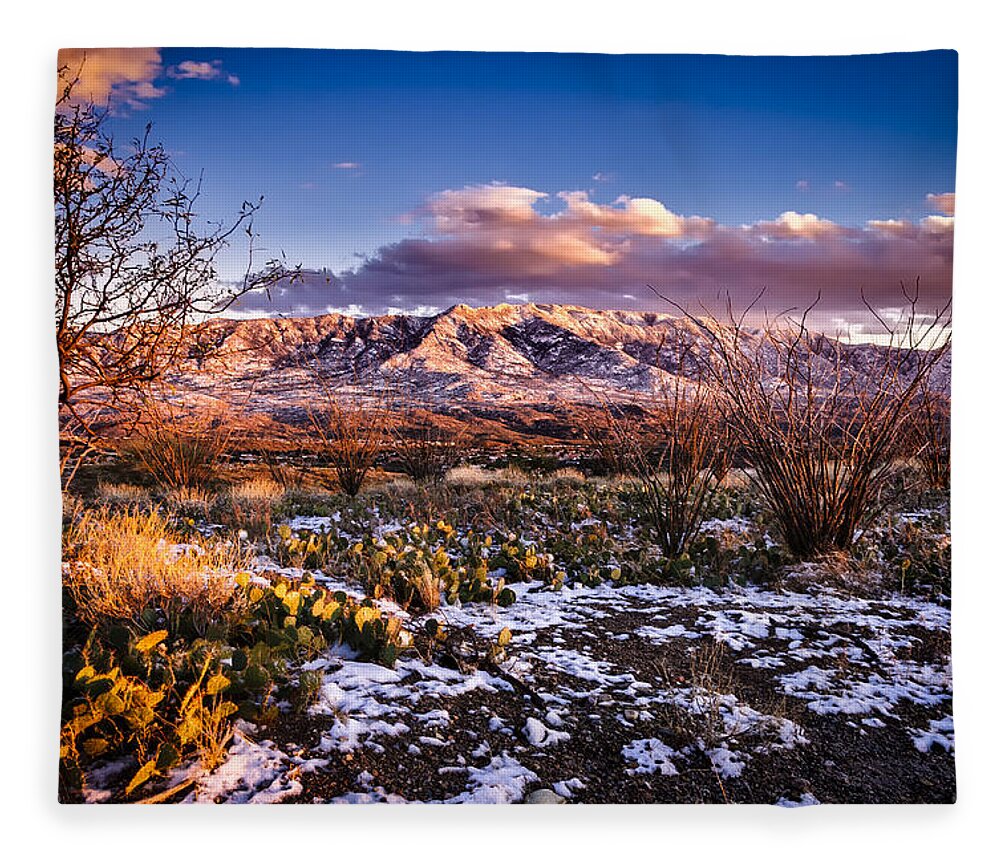 Arizona Fleece Blanket featuring the photograph Colors Of Winter by Mark Myhaver