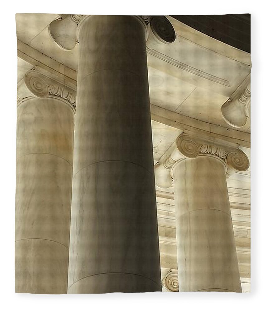 Declaration Of Independence Fleece Blanket featuring the photograph Columns Stand Guard by Kenny Glover