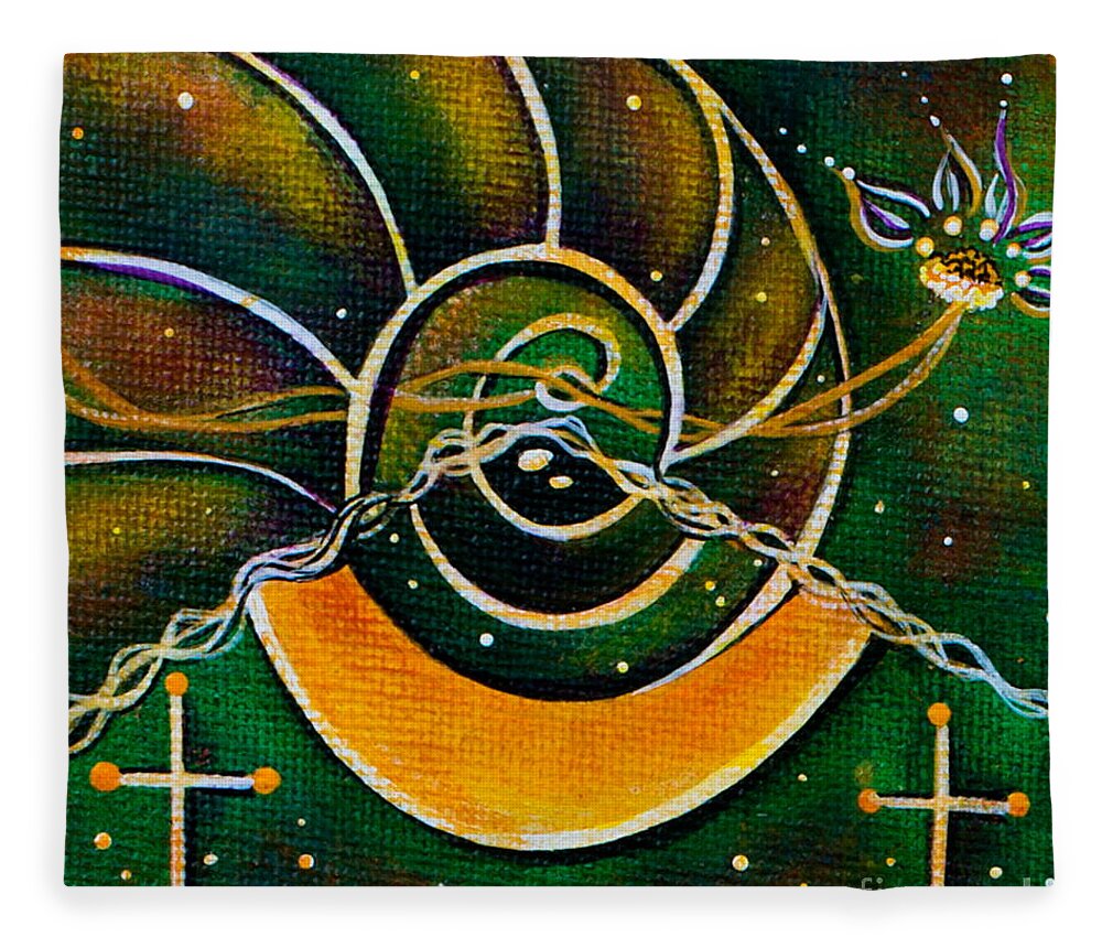 Deborha Kerr Fleece Blanket featuring the painting Communicator Spirit Eye by Deborha Kerr