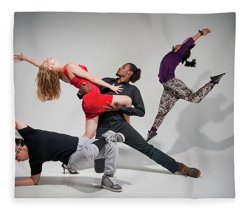 Expertise Fleece Blanket featuring the photograph Community College Dance Troupe by Stephen Simpson