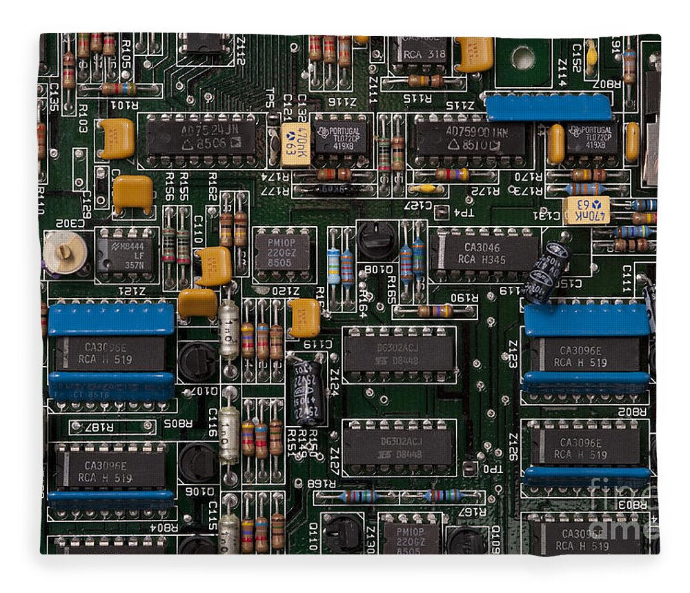 Access Fleece Blanket featuring the photograph Computer Circuit Board by Jim Corwin