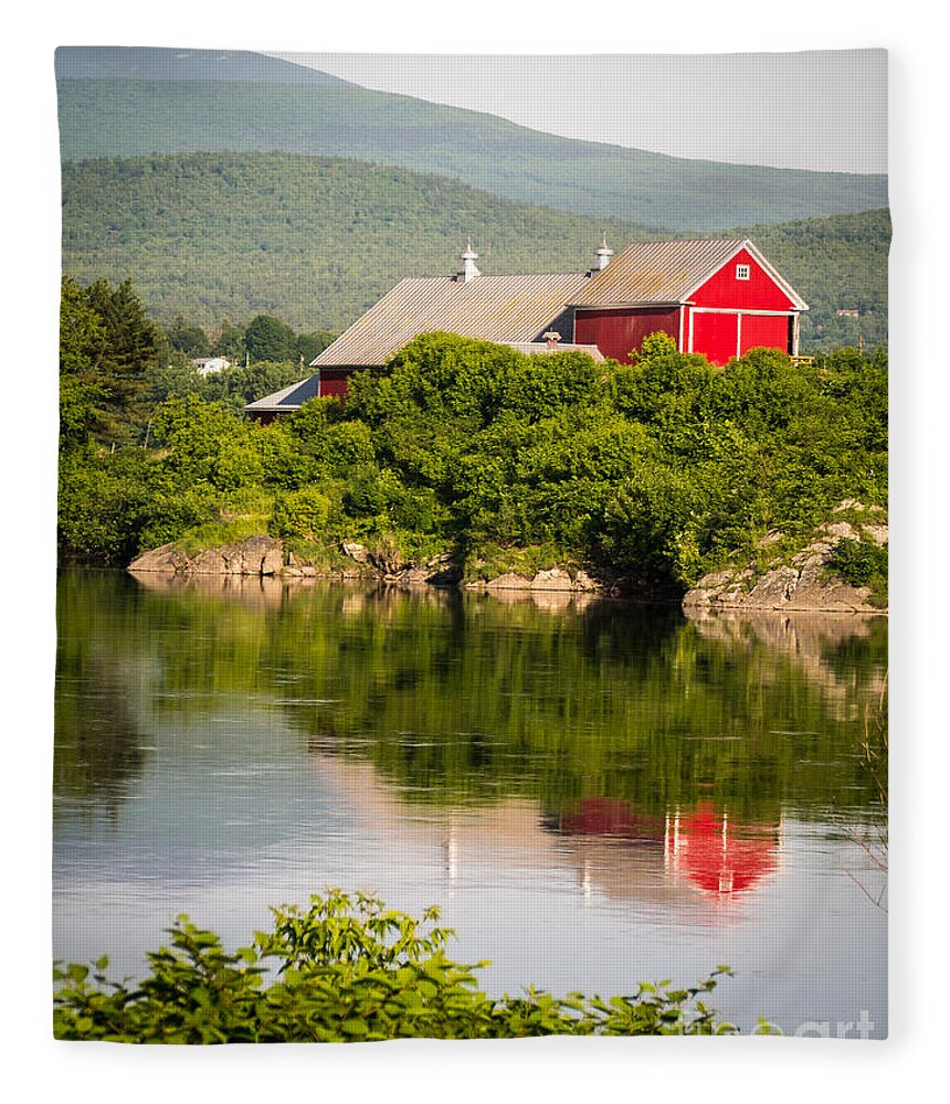 Collection Fleece Blanket featuring the photograph Connecticut River Farm by Edward Fielding
