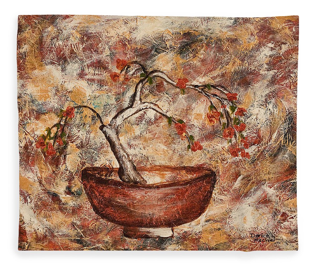 Copper Bowl Fleece Blanket featuring the painting Copper Bowl by Darice Machel McGuire