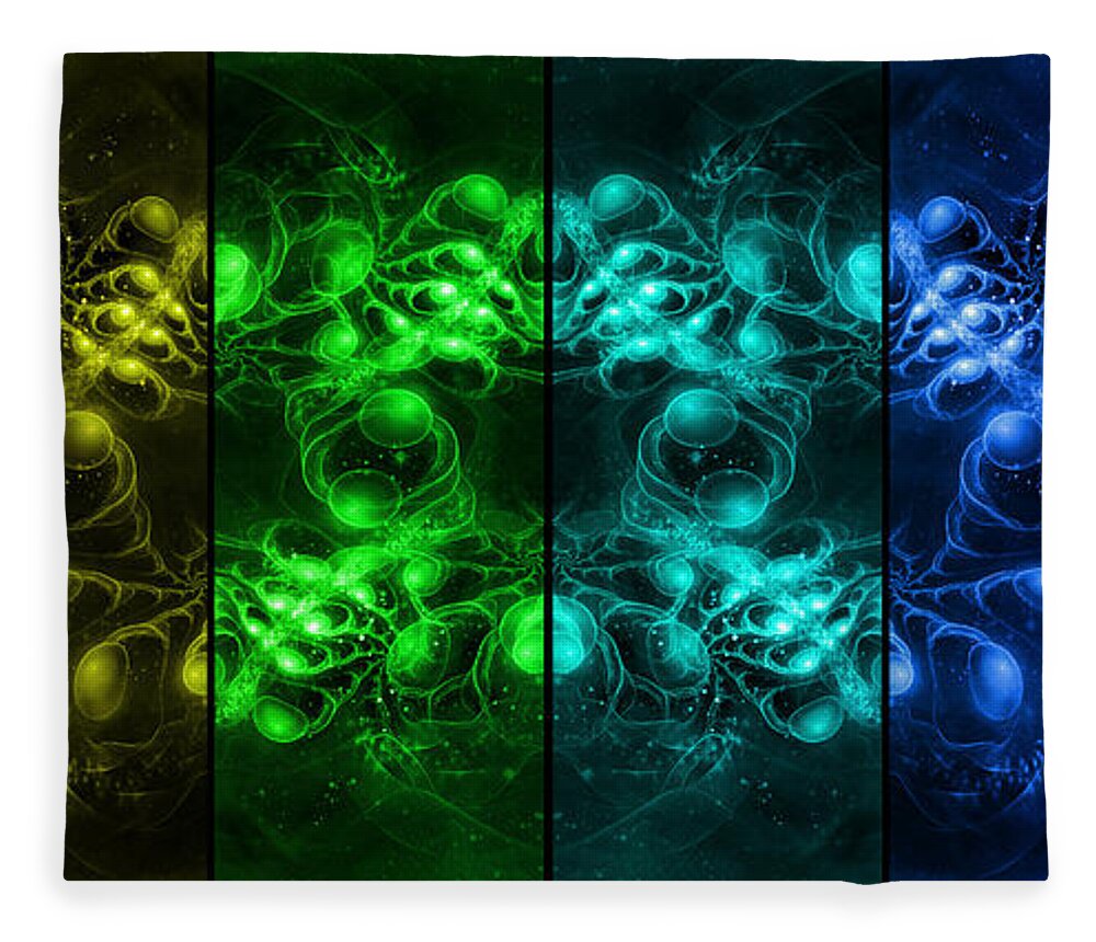 Corporate Fleece Blanket featuring the digital art Cosmic Alien Eyes Pride by Shawn Dall