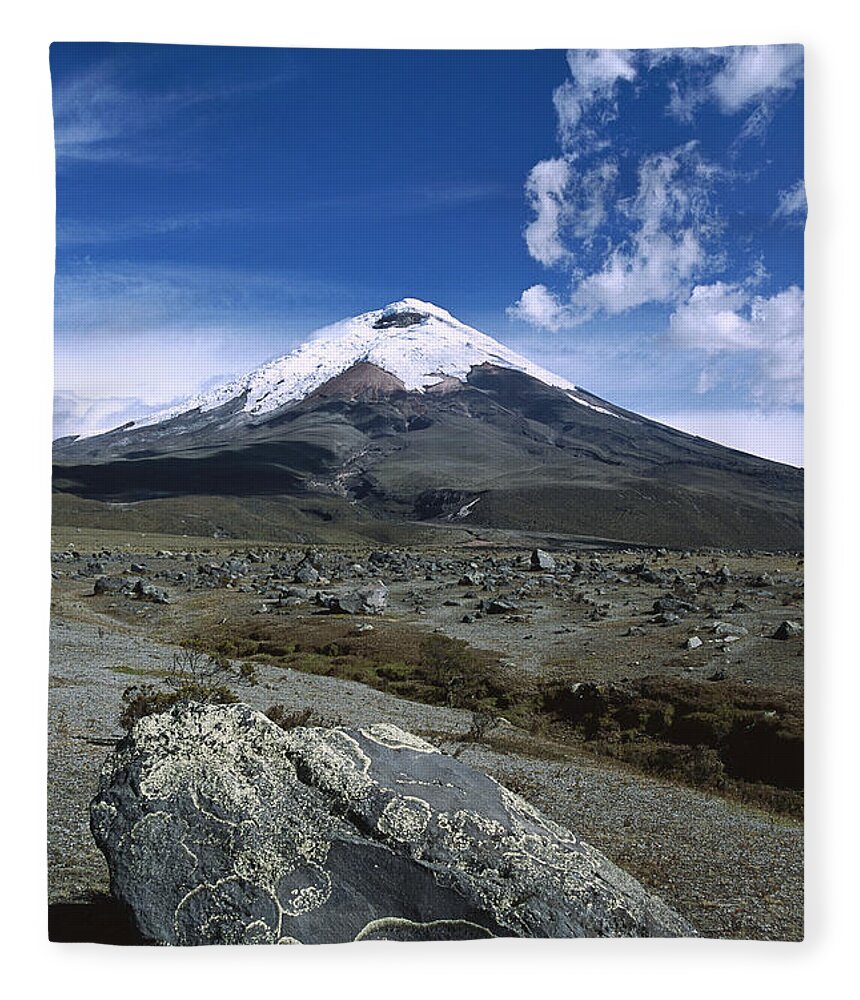 Feb0514 Fleece Blanket featuring the photograph Cotopaxi Volcano Above Andean Plateau by Tui De Roy