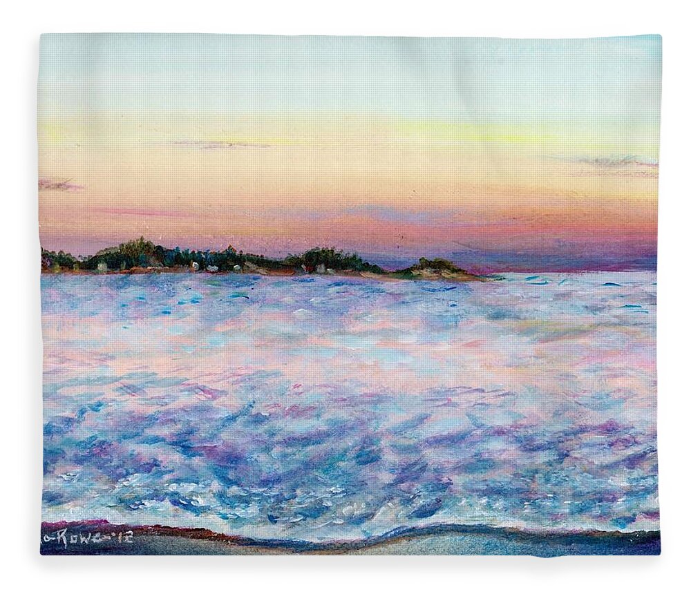 Ocean Fleece Blanket featuring the painting Cotton Candy Waters by Shana Rowe Jackson