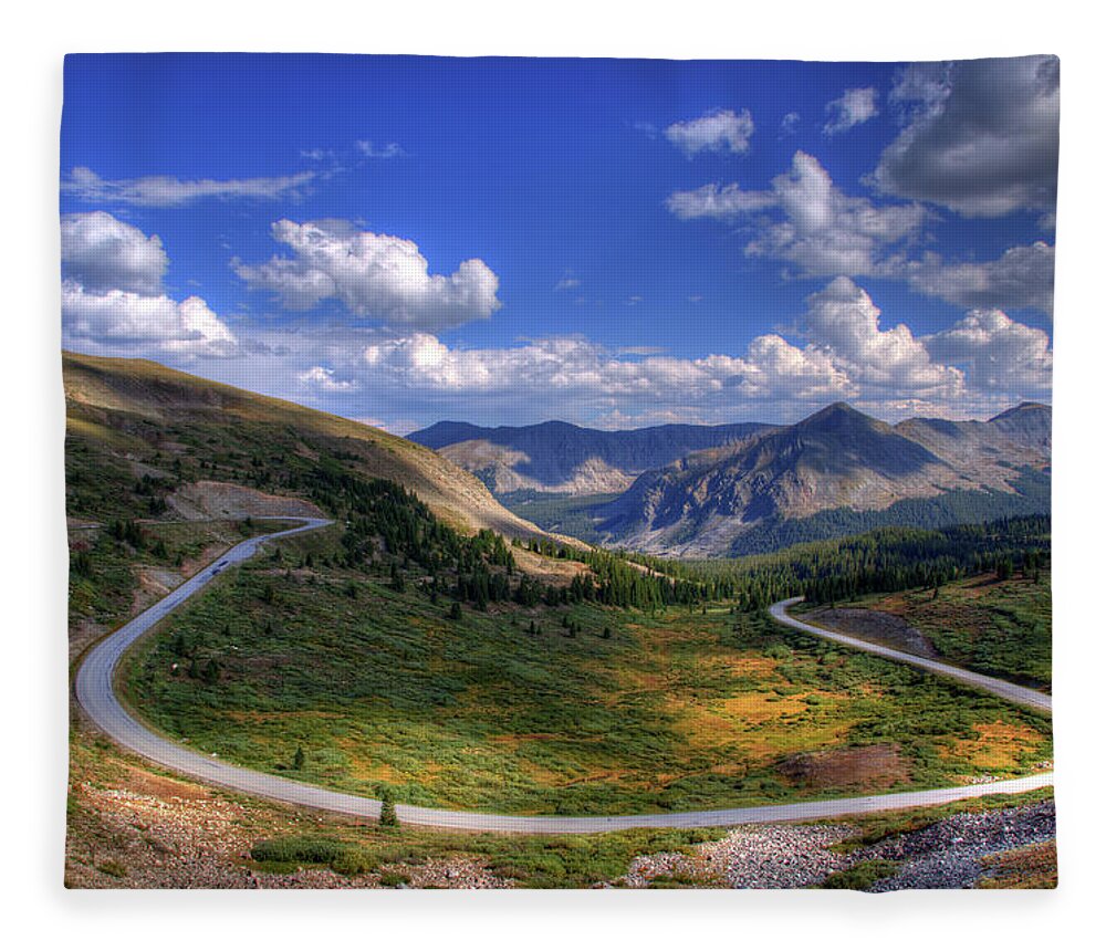 Scenics Fleece Blanket featuring the photograph Cottonwood Pass Summit, Colorado by Dave Soldano Images