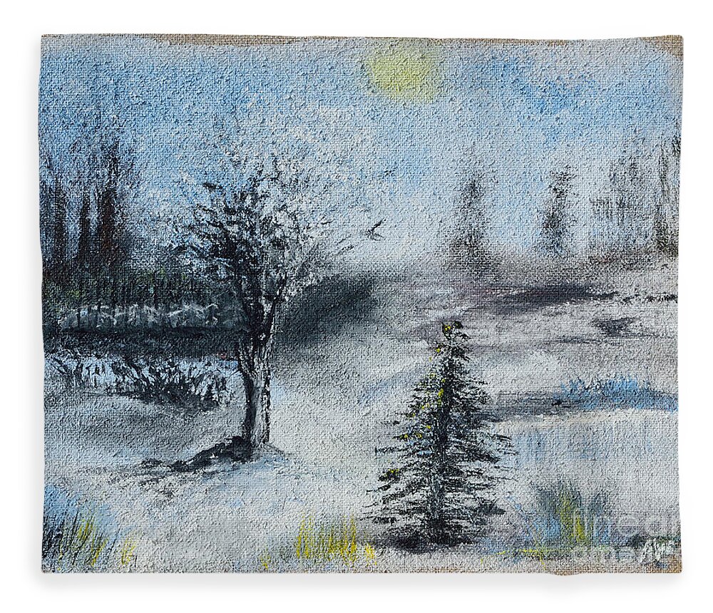 Wild Horses Fleece Blanket featuring the painting Couldn't Drag Me Away by Alys Caviness-Gober