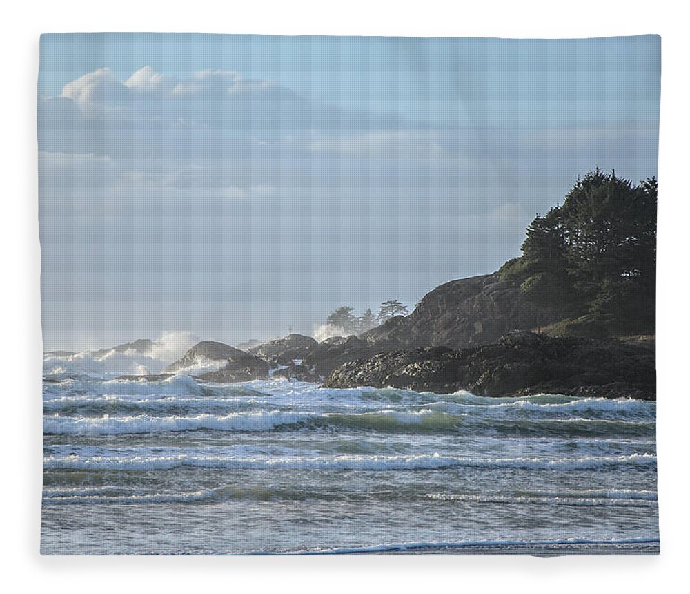 Cox Bay Fleece Blanket featuring the photograph Cox Bay Afternoon Waves by Roxy Hurtubise
