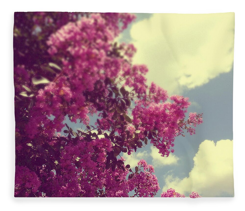 Outdoors Fleece Blanket featuring the photograph Crape Myrtles by Paulette B Wright