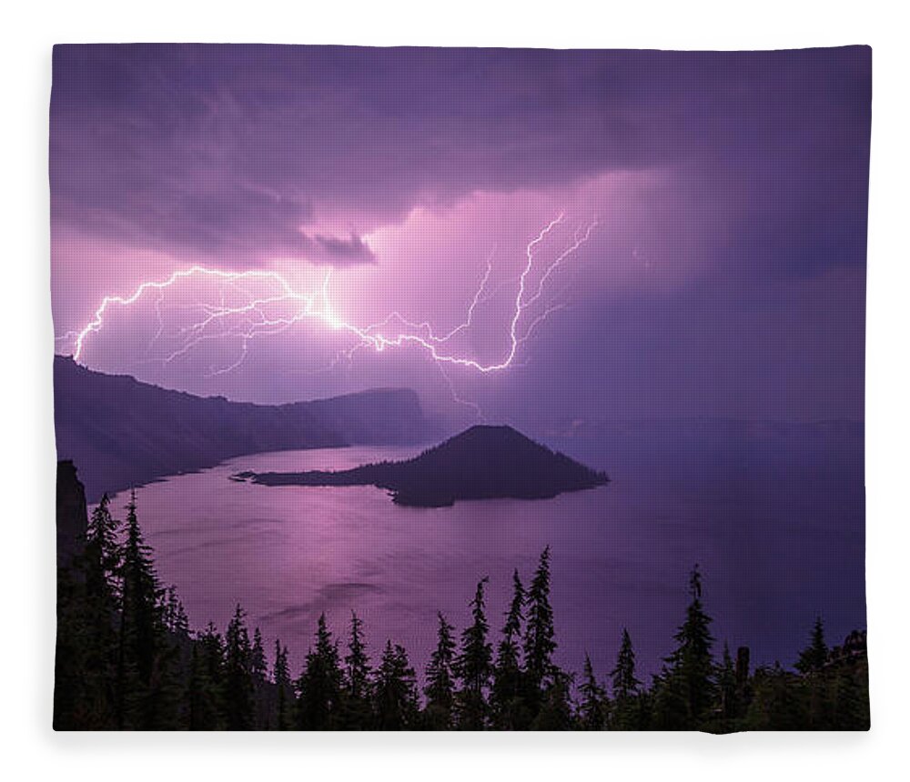 Crater Storm Fleece Blanket featuring the photograph Crater Storm by Chad Dutson
