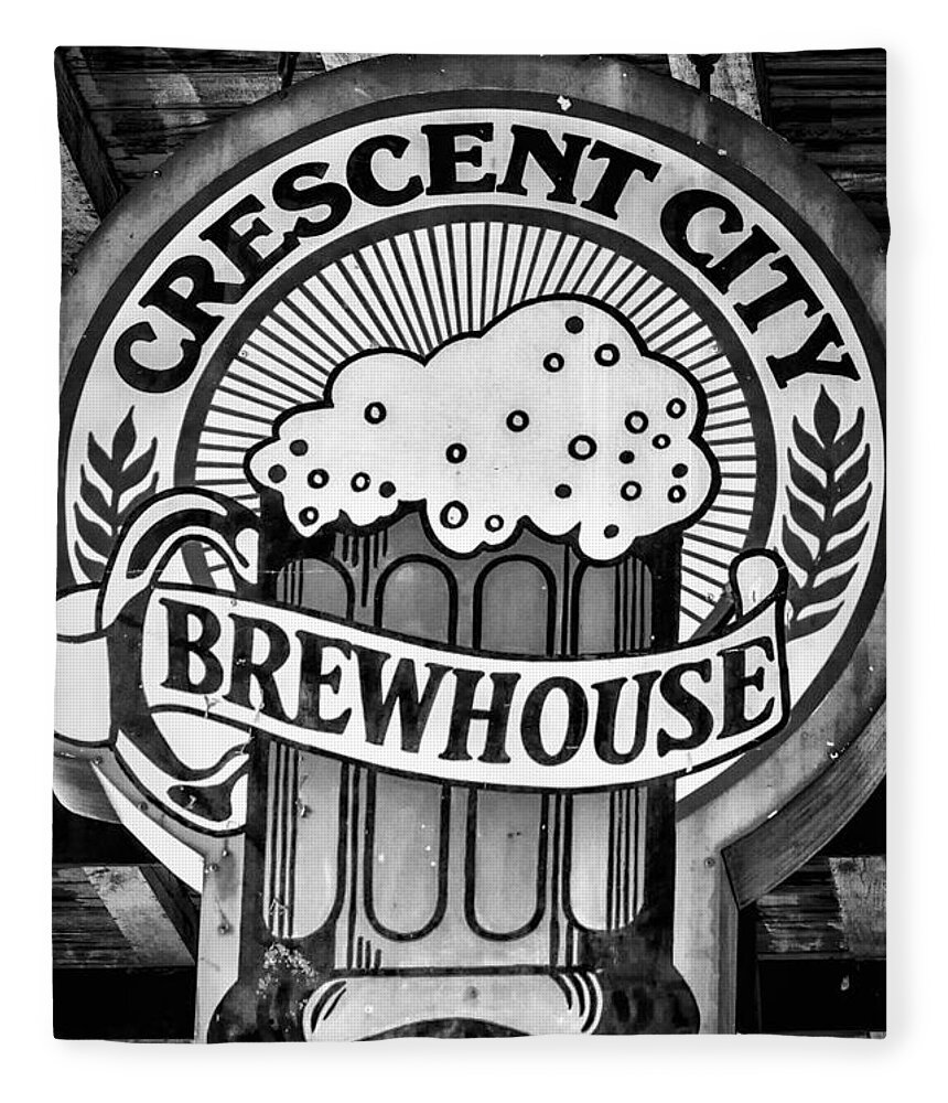 Crescent City Brewhouse Fleece Blanket featuring the photograph Crescent City Brewhouse - BW by Kathleen K Parker