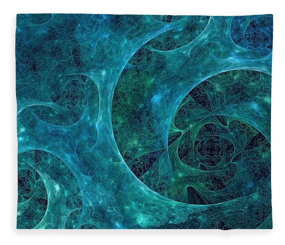 Crystal Nebula Fleece Blanket featuring the digital art Crystal Nebula-II by Doug Morgan