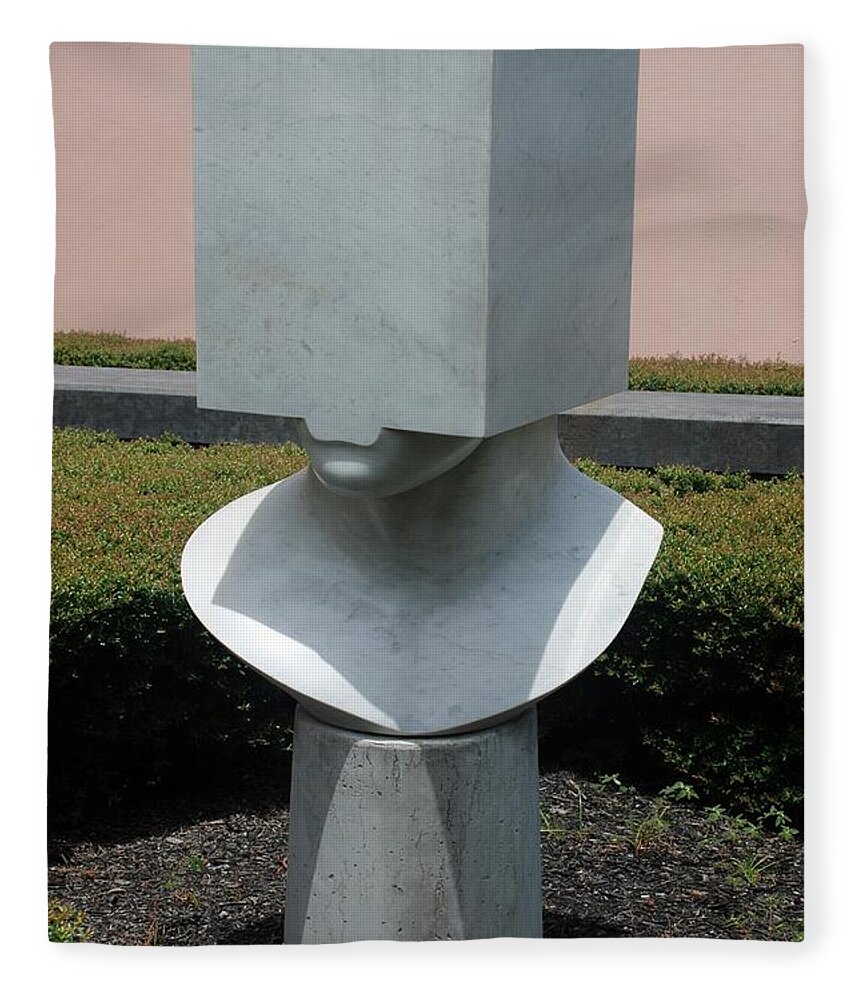 Sculptures Fleece Blanket featuring the photograph Cube Head by Rob Hans