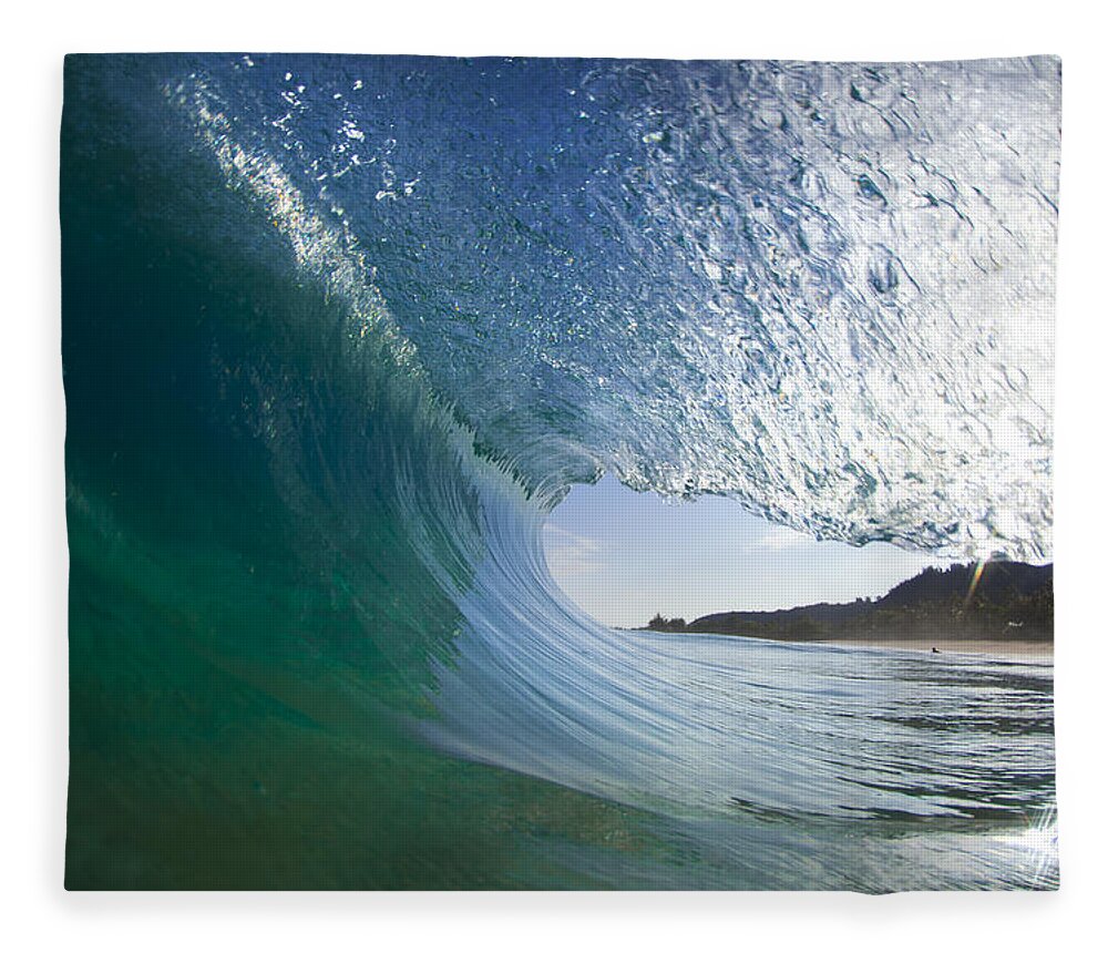 Wave Fleece Blanket featuring the photograph Curtain coming down by Sean Davey