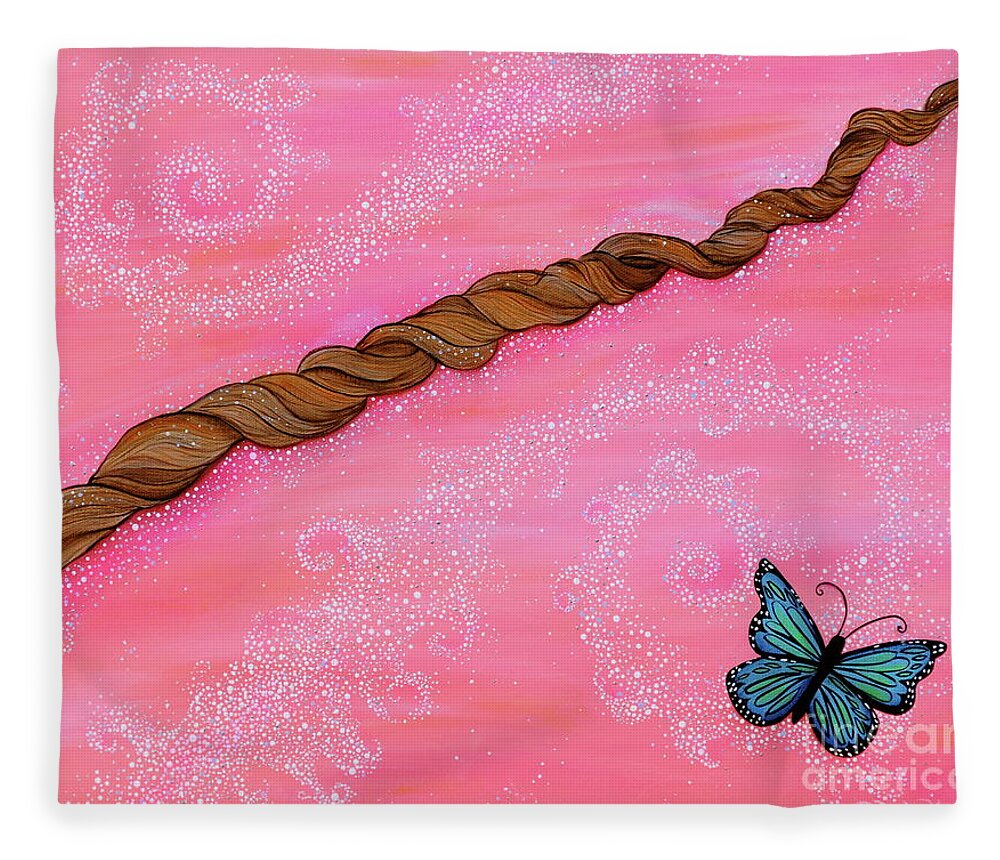 Cypress Paintings Fleece Blanket featuring the painting Cypress Wand by Deborha Kerr