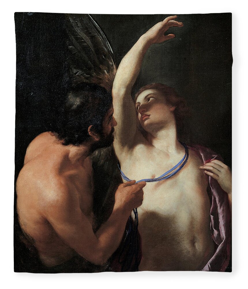 Andrea Sacchi Fleece Blanket featuring the painting Daedalus and Icarus by Andrea Sacchi