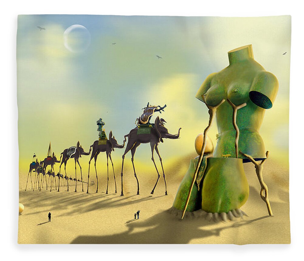 Surrealism Fleece Blanket featuring the photograph Dali on the Move by Mike McGlothlen