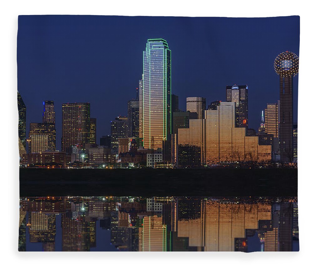 Dallas Fleece Blanket featuring the photograph Dallas Aglow by Rick Berk