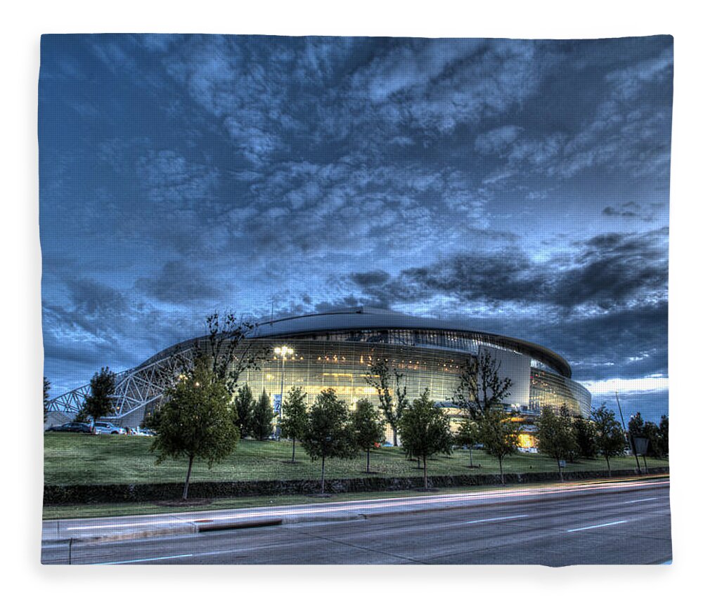 Dallas Cowboys Fleece Blanket featuring the photograph Dallas Cowboys Stadium by Jonathan Davison