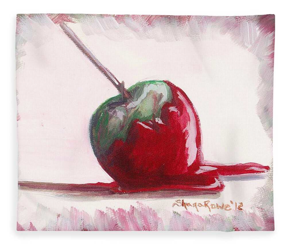 Candy Apple Fleece Blanket featuring the painting Delightfully Delectable 4 Candy Apple by Shana Rowe Jackson