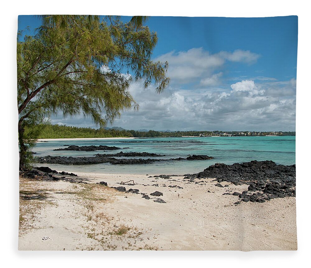 Scenics Fleece Blanket featuring the photograph Deserted Beach In Mauritius by © Wagner Garcia Photography