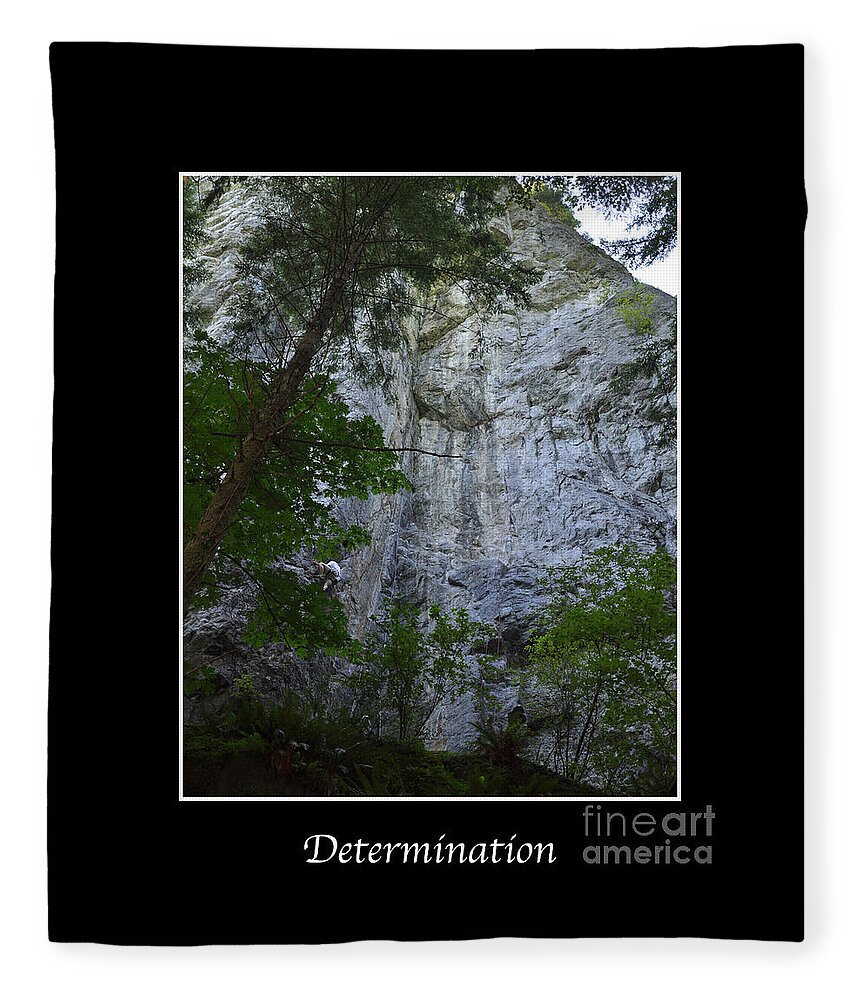 Rock Climbing Fleece Blanket featuring the photograph Determination by Kirt Tisdale
