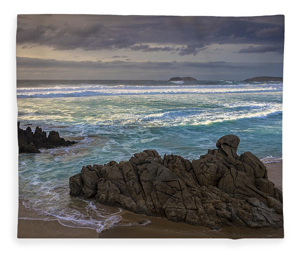 Doniños Fleece Blanket featuring the photograph Doninos Beach Ferrol Galicia Spain by Pablo Avanzini