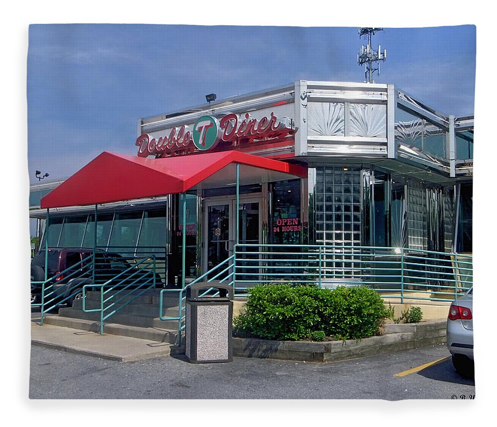 2d Fleece Blanket featuring the photograph Double T Diner by Brian Wallace