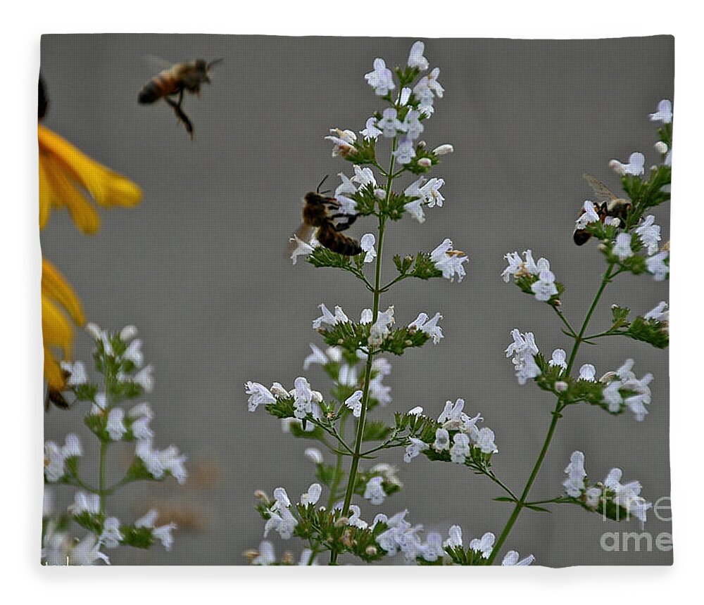 Flower Fleece Blanket featuring the photograph Drones by Susan Herber