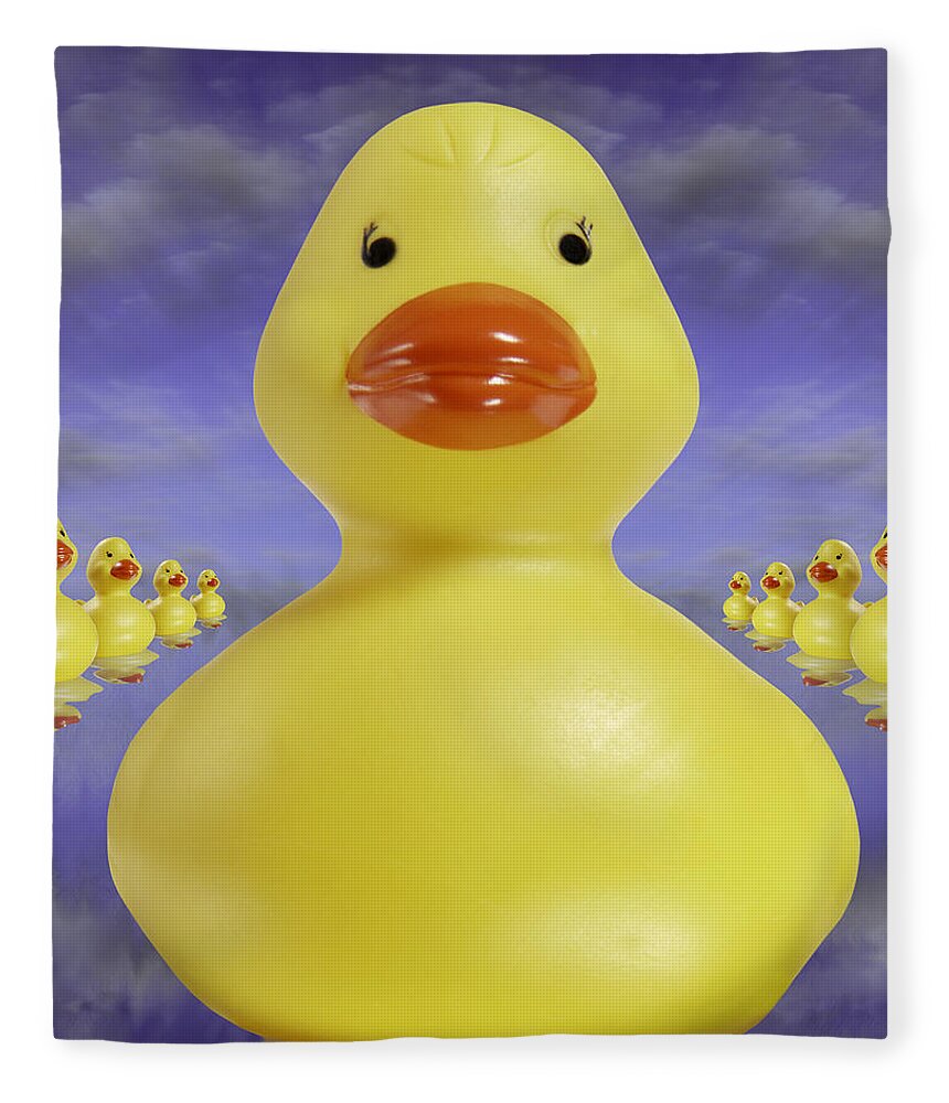 Fun Art Fleece Blanket featuring the photograph Ducks In A Row 3 by Mike McGlothlen